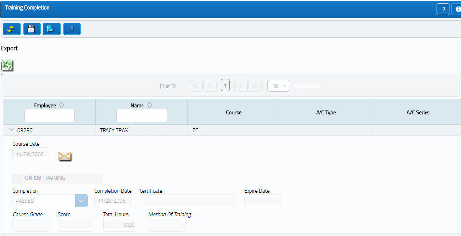 eMRO - Completion Button, via Training Course Registration Detail (1)