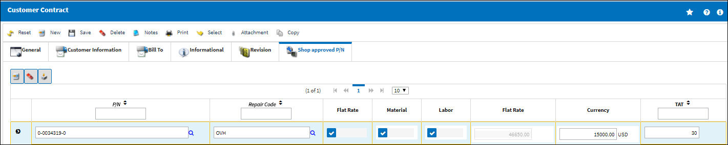 eMRO Customer Contract Header,Shop Approved PN Tab (1)