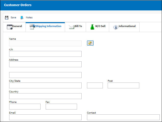 eMRO Customer Order, Shipping Information Tab, via Third Party Work Order (1)