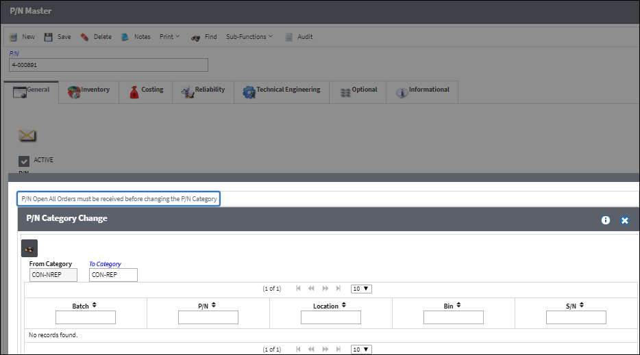 pncatchn-3 orders must be received before changing message
