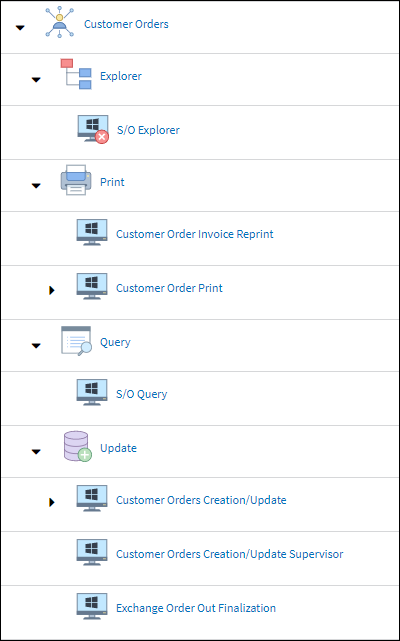 eMRO-Security Explorer Status icons