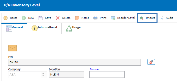 eMRO-PN Inventory level import-0