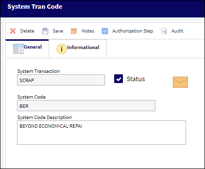 Scrap Authorization