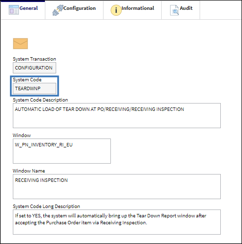 TEARDWNP code